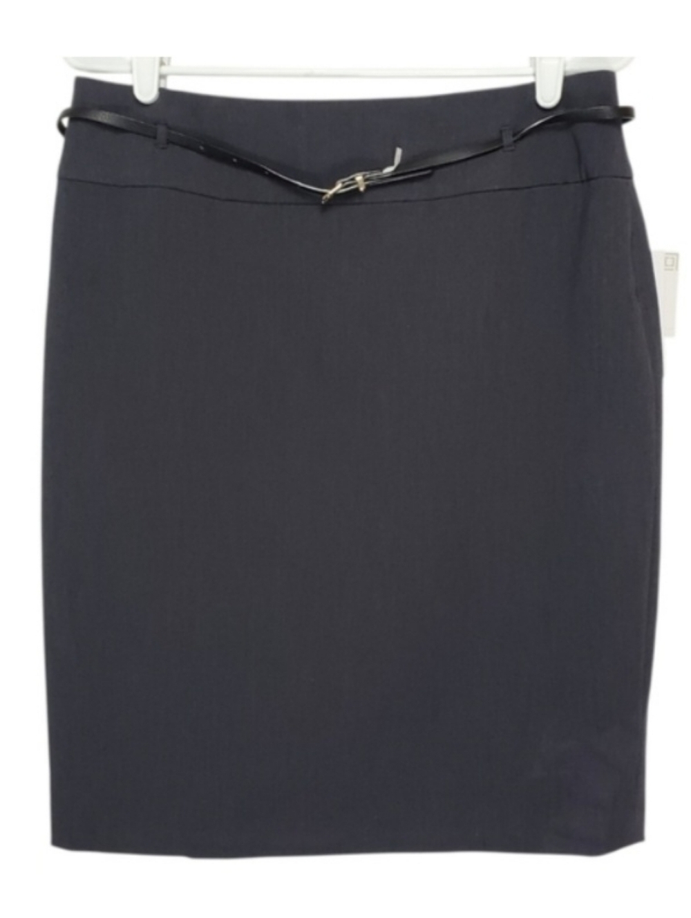 7137 * Liz Claiborne Career Pencil Skirt With Belt Charcoal Gray Size 8 NWT